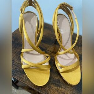 Zara Mustard Strappy Heels